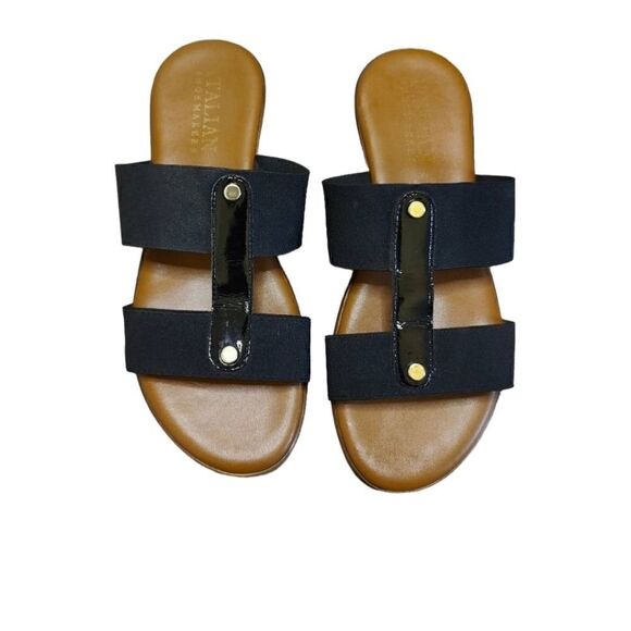 Italian Shoe Maker Slip On Stretch Band Sandals - Picture 1 of 13